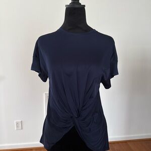 ZAC Zac Posen Midnight Blue Twist Front Tee